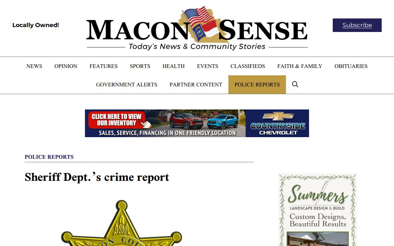 Macon County local online crime report example from Macon Sense